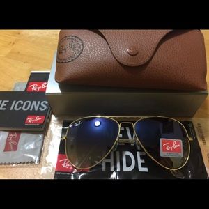 Ray Ban Aviator Blue Gradient Size 62mm RB3025